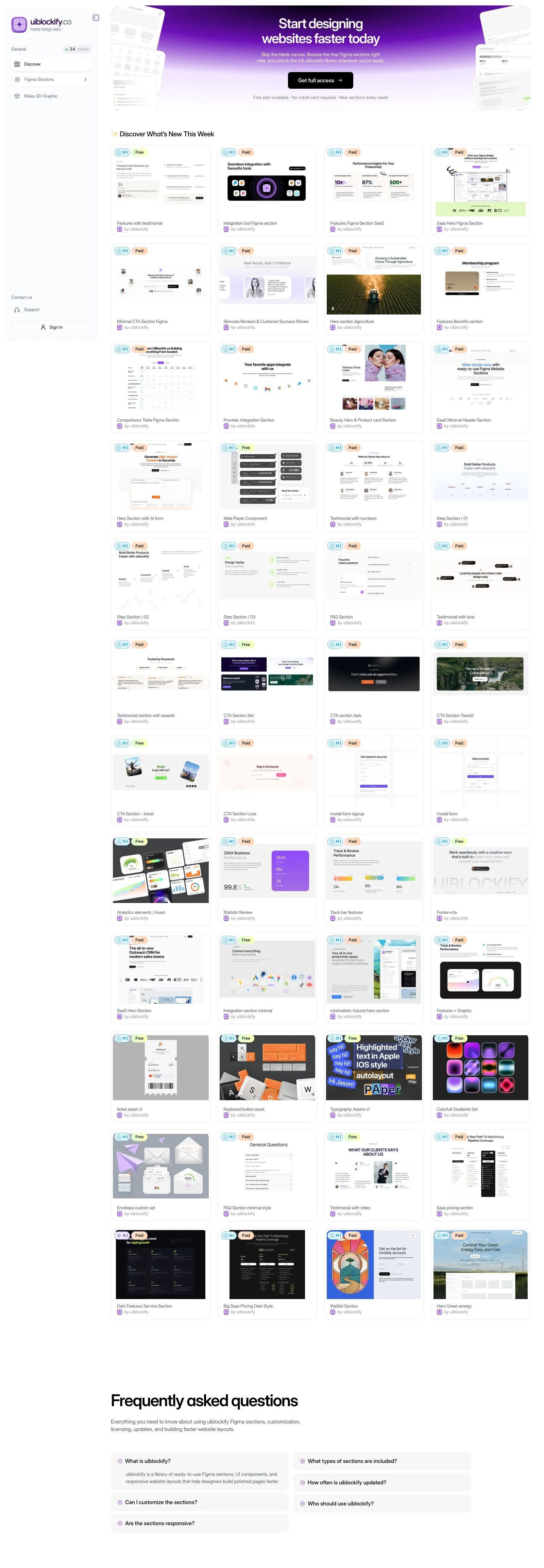 uiblockify | Figma ready to use sections
